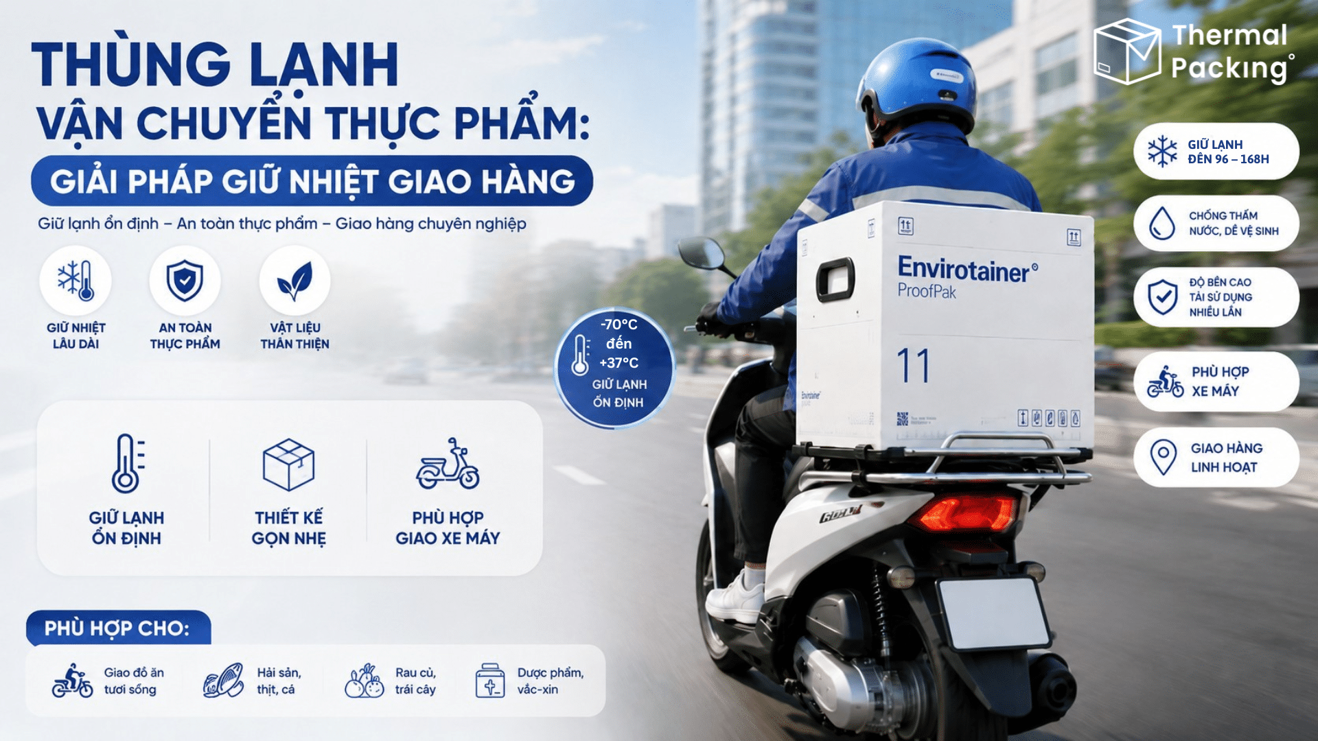 Thùng lạnh vận chuyển thực phẩm